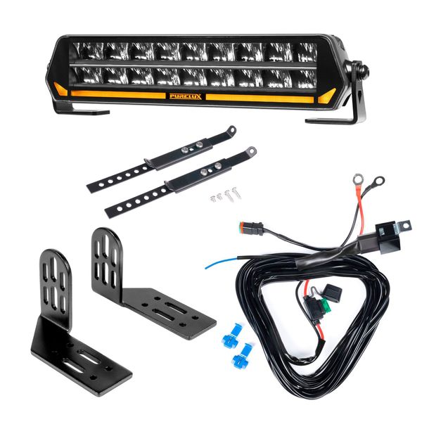 Extraljus PURELUX Panther S300 - Rak / 30 cm / 144W, 1 st - Komplett paket (sidomontering)