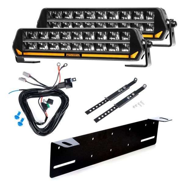 Ekstralys PURELUX Panther S300 - Rett / 30 cm / 144W, 2 stk - Komplett pakke (montering under reg.skilt)