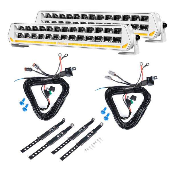 Extraljus PURELUX Panther S400 White - Rak / 40 cm / 150W, 2 st + Reläkabelsats