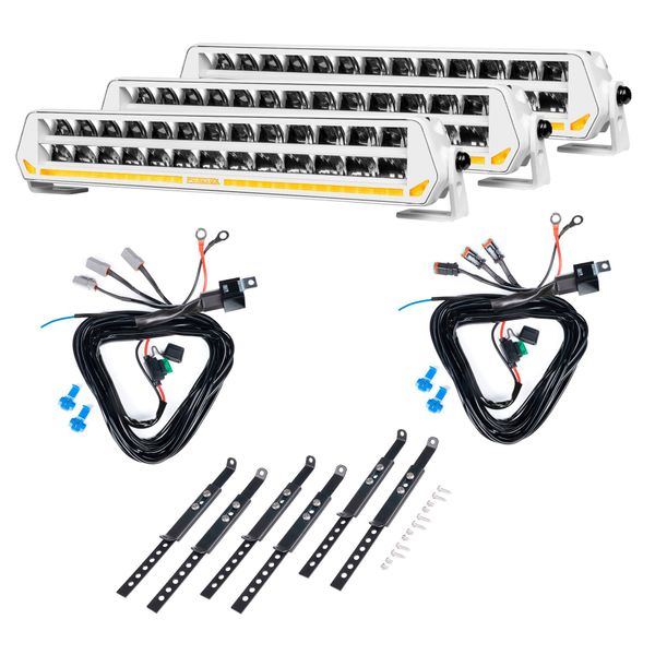 Extraljus PURELUX Panther S400 White - Rak / 40 cm / 150W, 3 st + Reläkabelsats