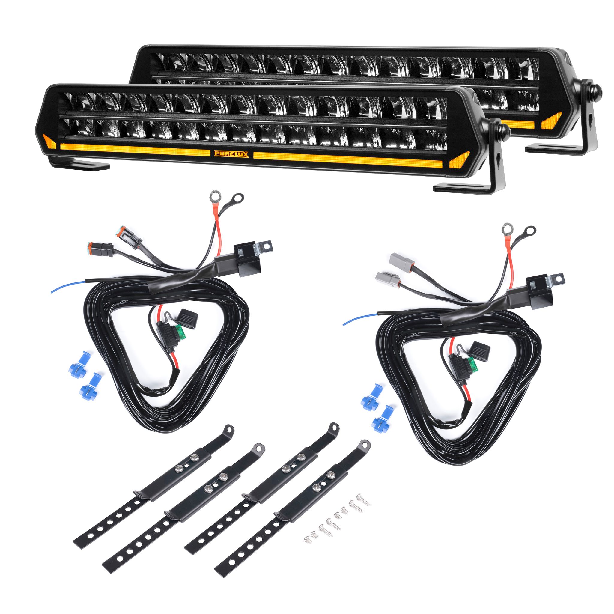 Led bar Purelux Panther S400 - Straight / 40 cm / 150W / Ref. 20, 2 pcs + Wiring harnesses afbeelding
