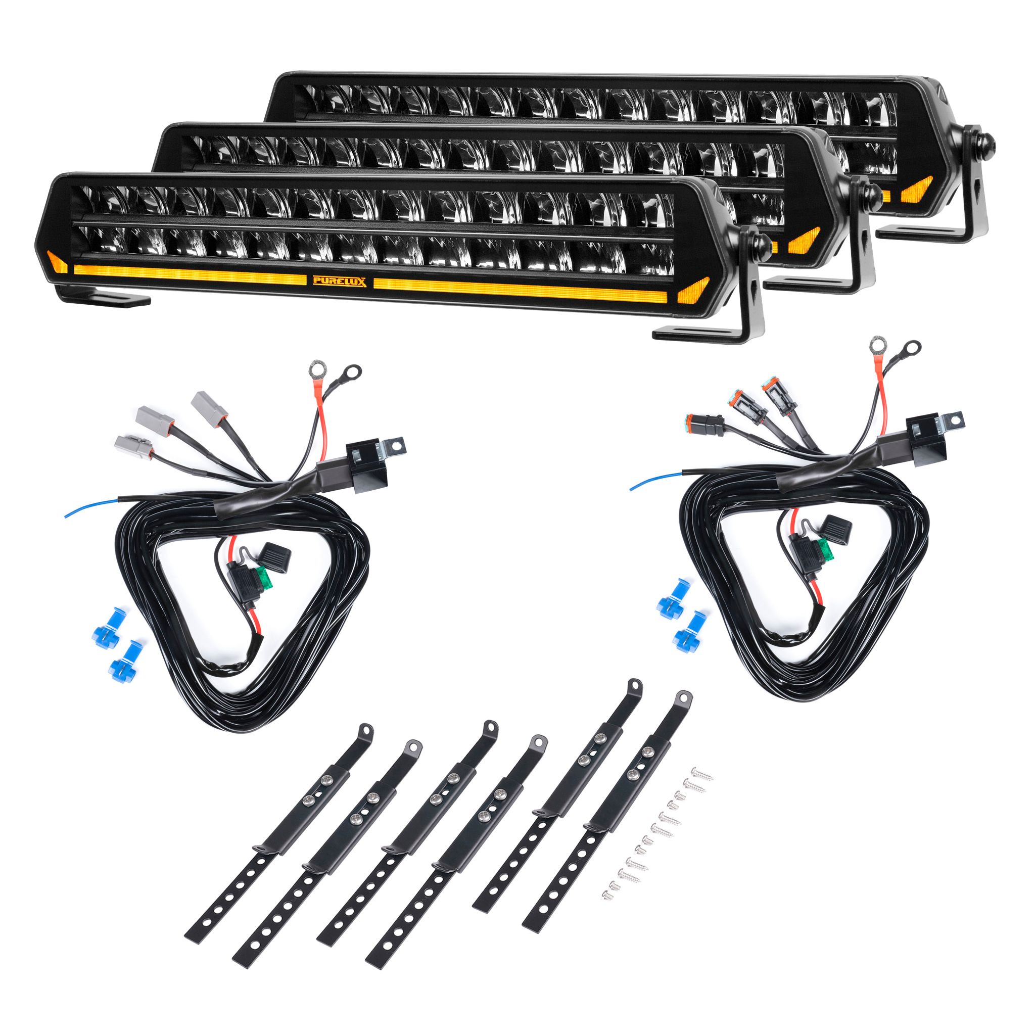 Led bar Purelux Panther S400 - Straight / 40 cm / 150W / Ref. 20, 3 pcs + Wiring harnesses