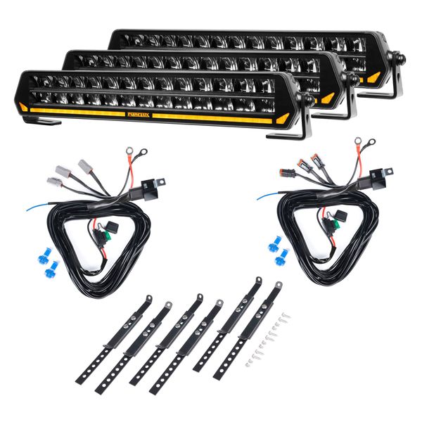 Extraljus PURELUX Panther S400 - Rak / 40 cm / 150W , 3 st + Reläkabelsats