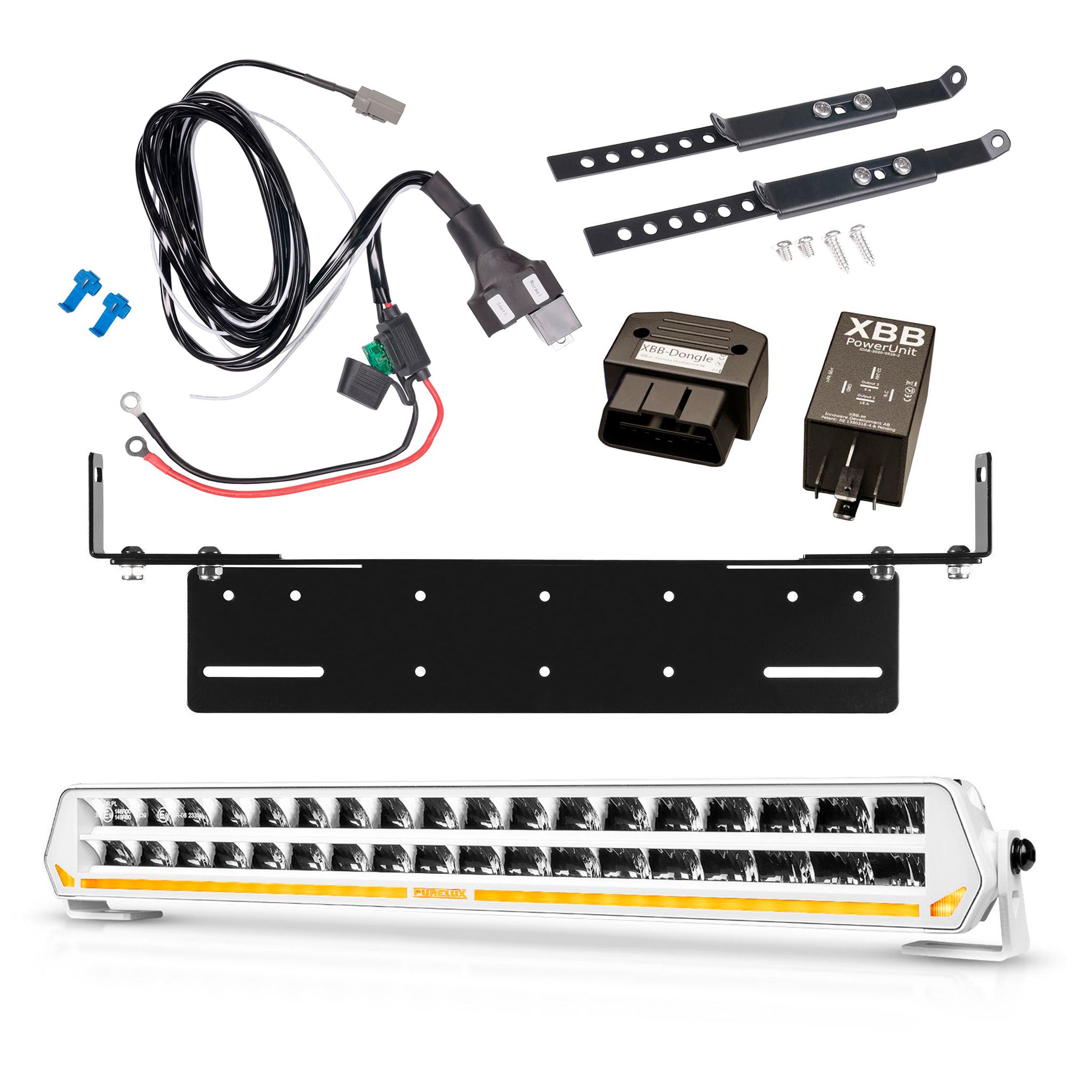 Led bar Purelux Panther S540 Gen3 White - Straight / 54 cm / 216W / Ref. 30, 1 pc - Complete set with adjustable support plate + XBB OBD Dongle&PowerUnit afbeelding