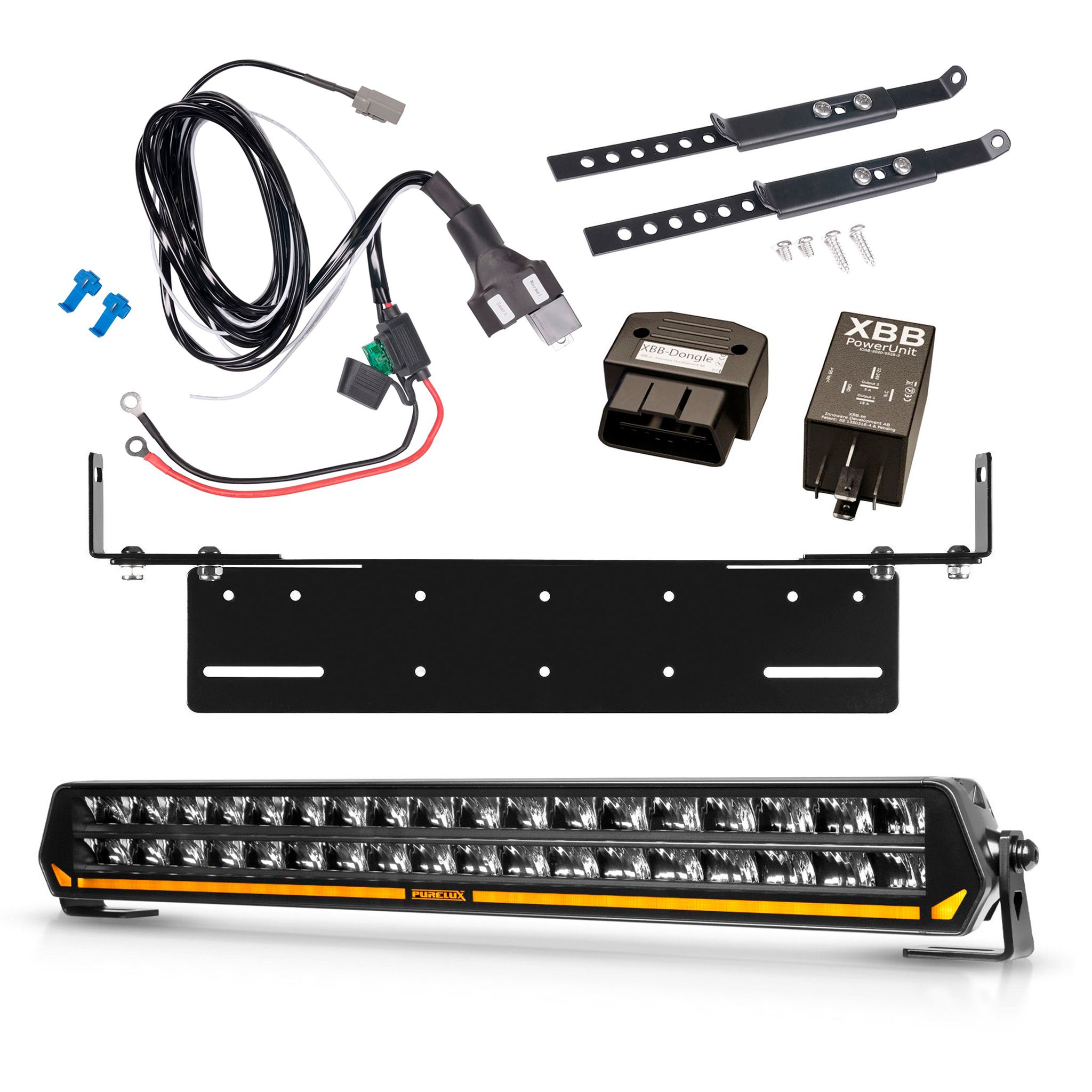 Led bar Purelux Panther S540 Gen3 - Straight / 54 cm / 216W / Ref. 30, 1 pc - Complete set with flush mounting bracket + XBB OBD Dongle&PowerUnit connection relay afbeelding