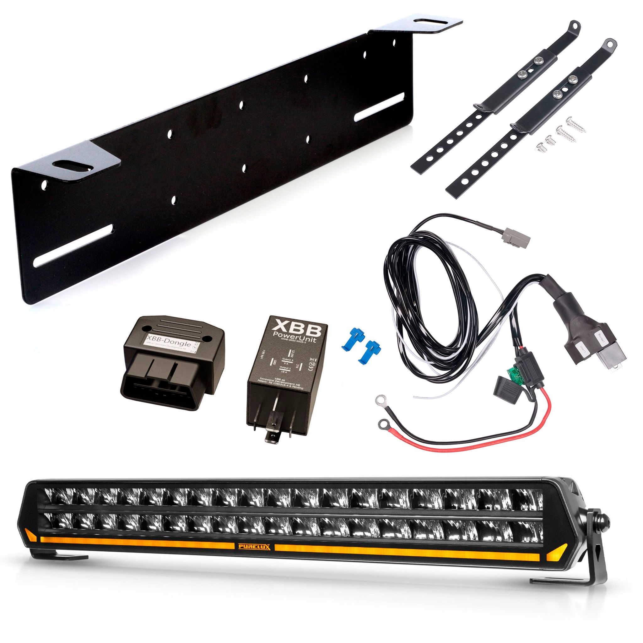 Led bar Purelux Panther S540 Gen3 - Straight / 54 cm / 216W / Ref. 30, 1 pc - Complete set with shield holder + XBB OBD Dongle&PowerUnit connection relay afbeelding