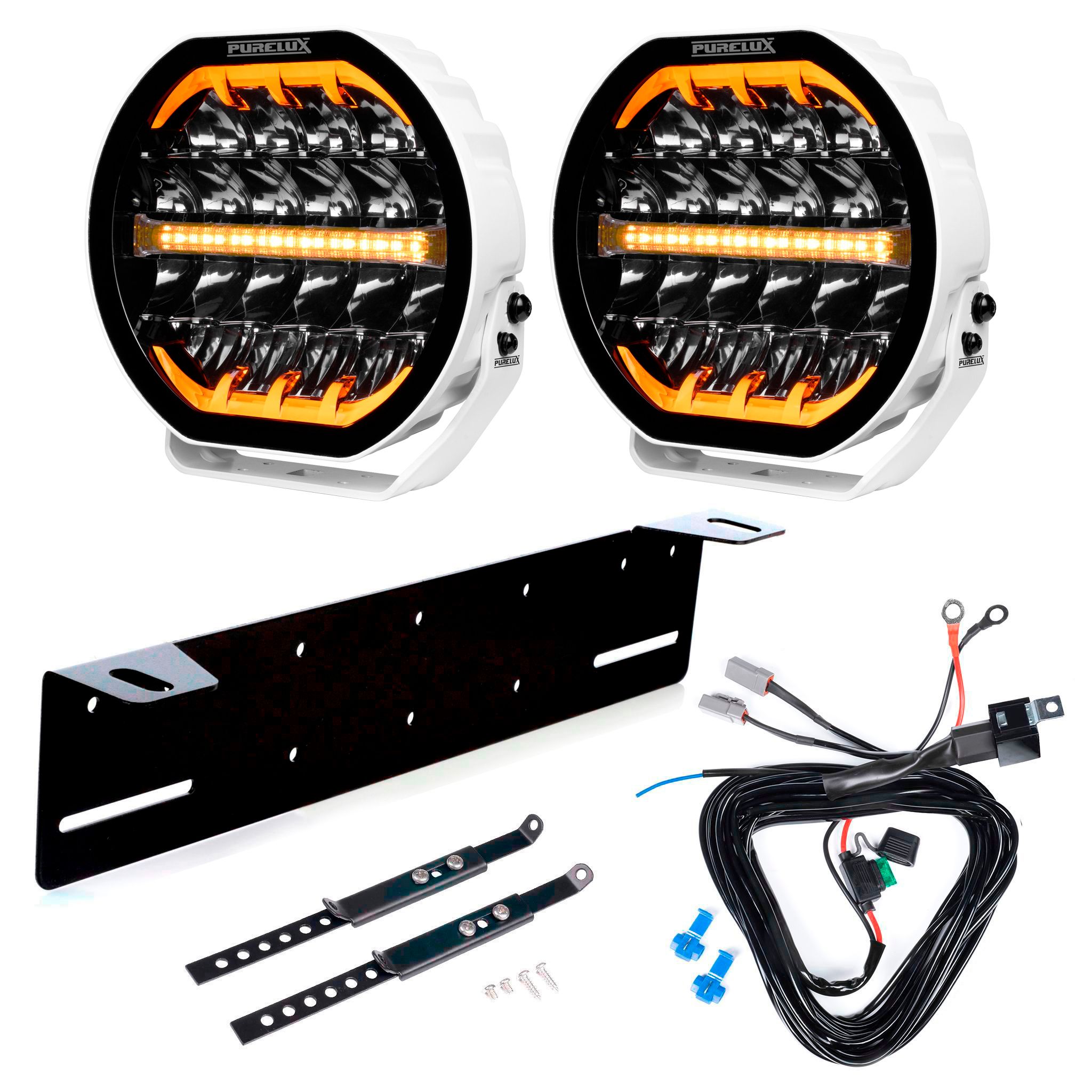 Lisävalo Purelux Ranger 9 White - Pyöreä / 23 cm / 160W / Ref. 25, 2 kpl - Täydellinen setti