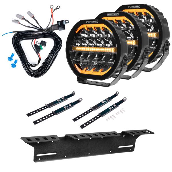 Auxiliary light Purelux Ranger 9 - Round / 23 cm / 160W / Ref. 25, 3 pcs - Complete set afbeelding 1