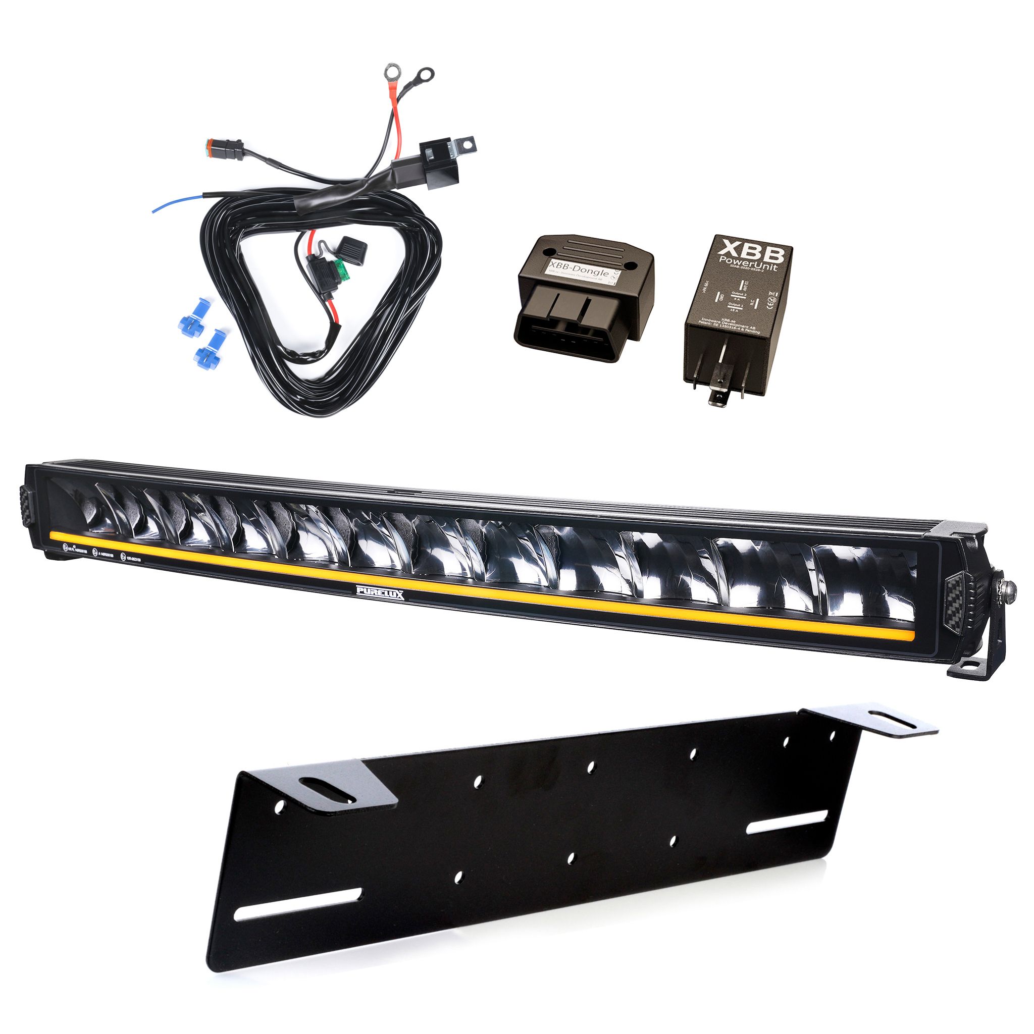 Additional light Purelux Road Curve C790 - Curved / 79 cm / 180W / Ref. 40, 1 pc - Complete set + XBB OBD Dongle&PowerUnit switching relay afbeelding