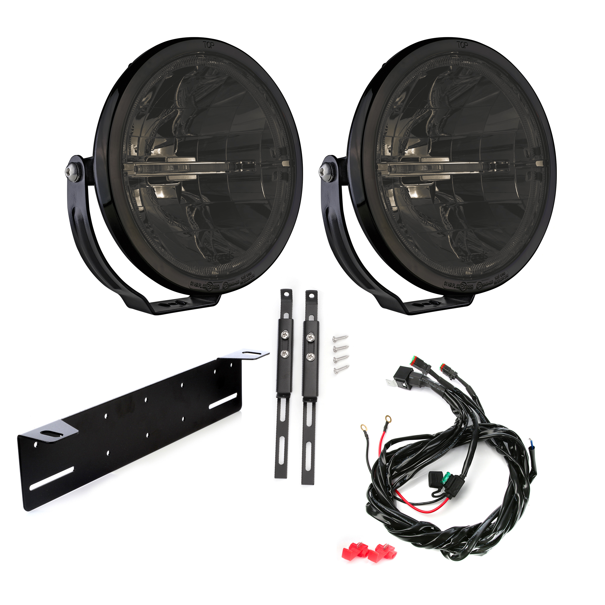 Auxiliary light Strands Ambassador Dark Edition - Round / 23 cm / 67W / Off-road, 2 pcs - Complete package afbeelding