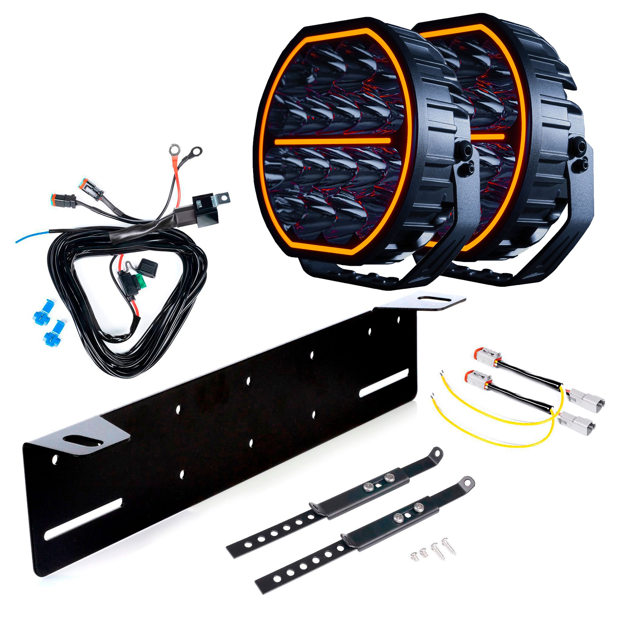 Auxiliary light Strands Big Energy 9 EB - Round / 22 cm / 126W / Off-road, 2 pcs - Complete set afbeelding