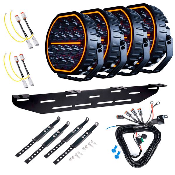 Ekstralys STRANDS Big Energy 9 EB - Round / 22 cm / 126W, 4 stk - Komplett pakke