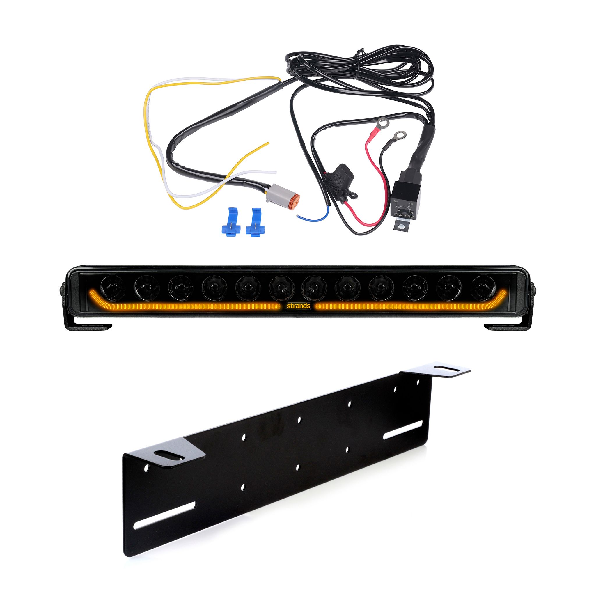 Led bar Strands Dark Knight Identity 20 V2 - Straight / 52 cm / 120W / Ref. 50, 1 pc - Complete set afbeelding