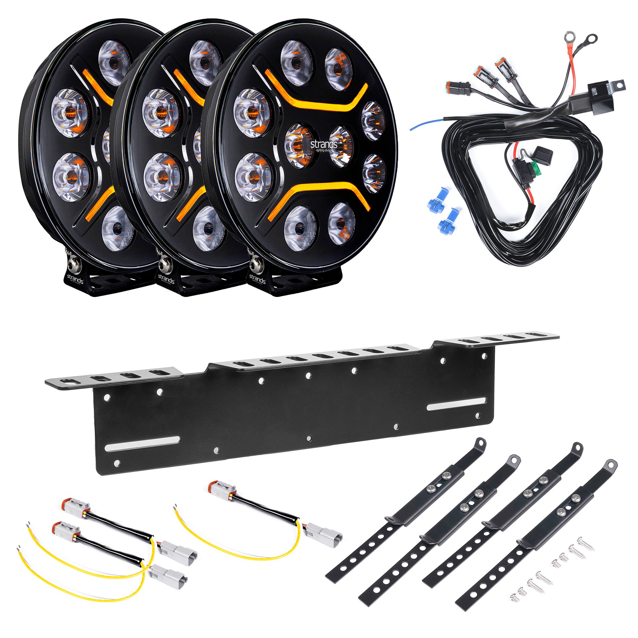 Lisävalo Strands Dark Knight Intense 9 V2 - Pyöreä / 22 cm / 150W / Ref. 45, 3 kpl - Täydellinen setti | Alk. 599,80 €