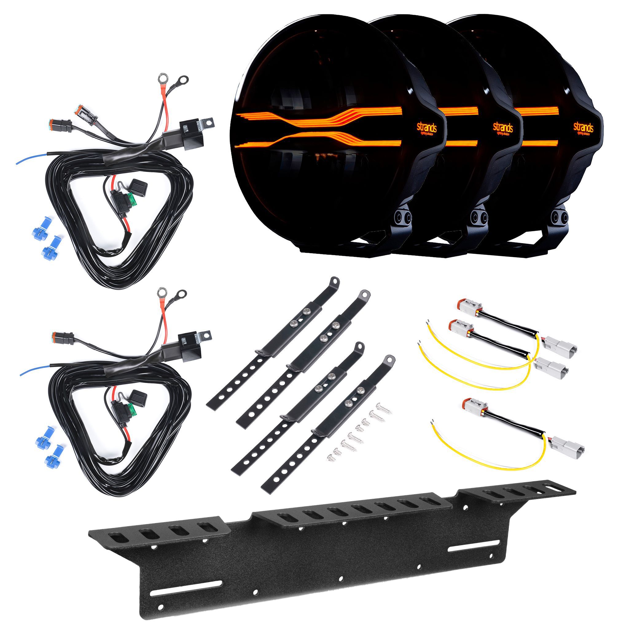 Auxiliary light Strands FOR9T Dragon Drive 9 - Round / 23 cm / 142W / Off-road, 3 pcs - Complete set afbeelding