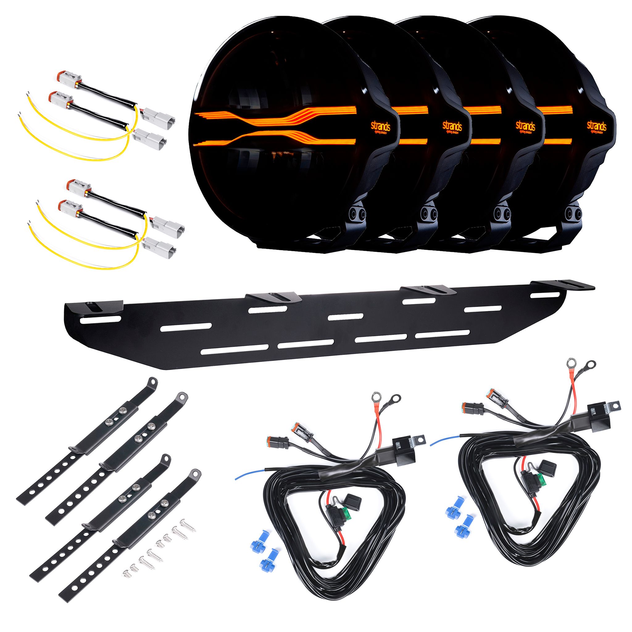 Auxiliary light Strands FOR9T Dragon Drive 9 - Round / 23 cm / 142W / Off-road, 4 pcs - Complete set afbeelding