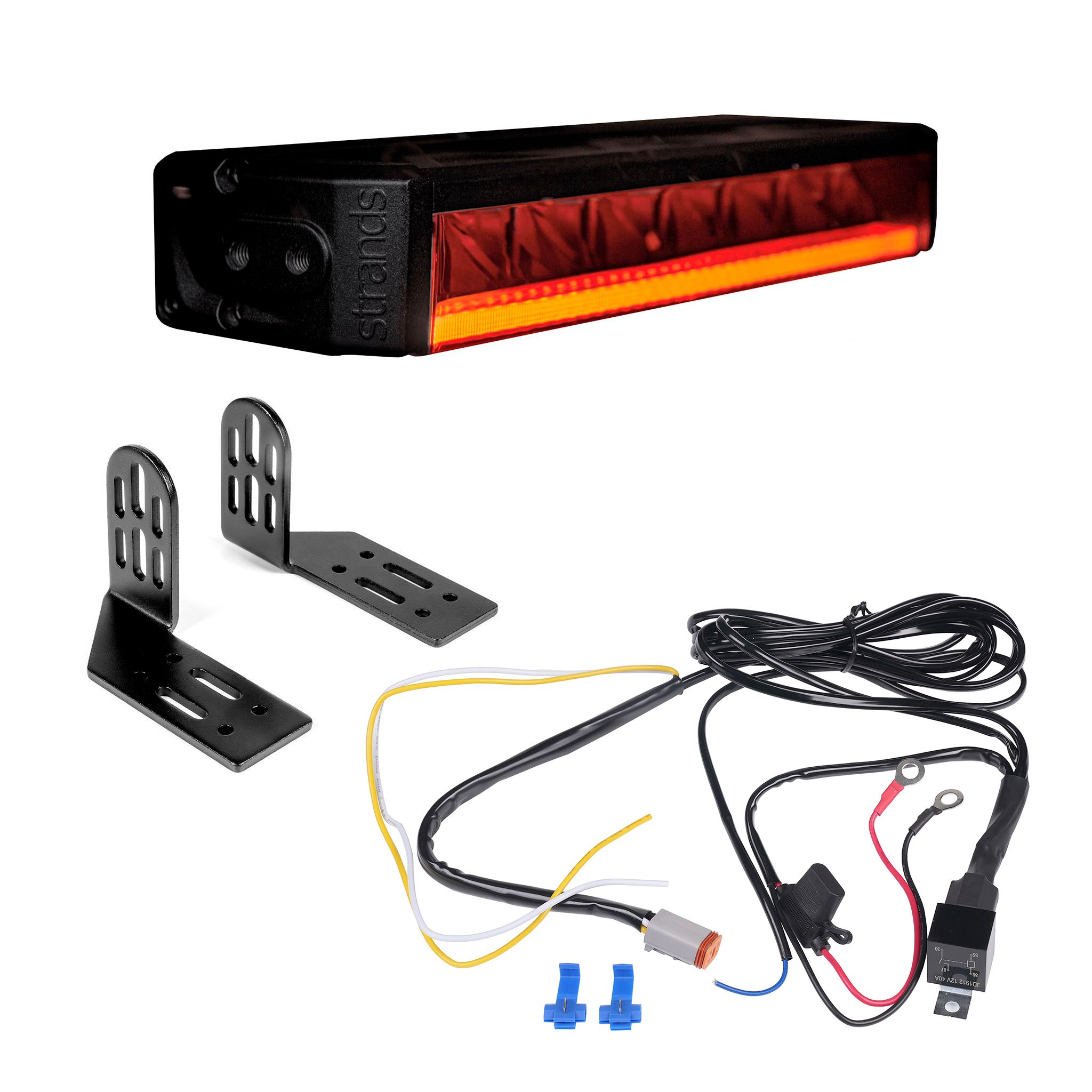 Led bar Strands Firefly 10 - Straight / 28 cm / 75W / Ref. 25, 1 pc - Complete set (Side leg fastening) afbeelding