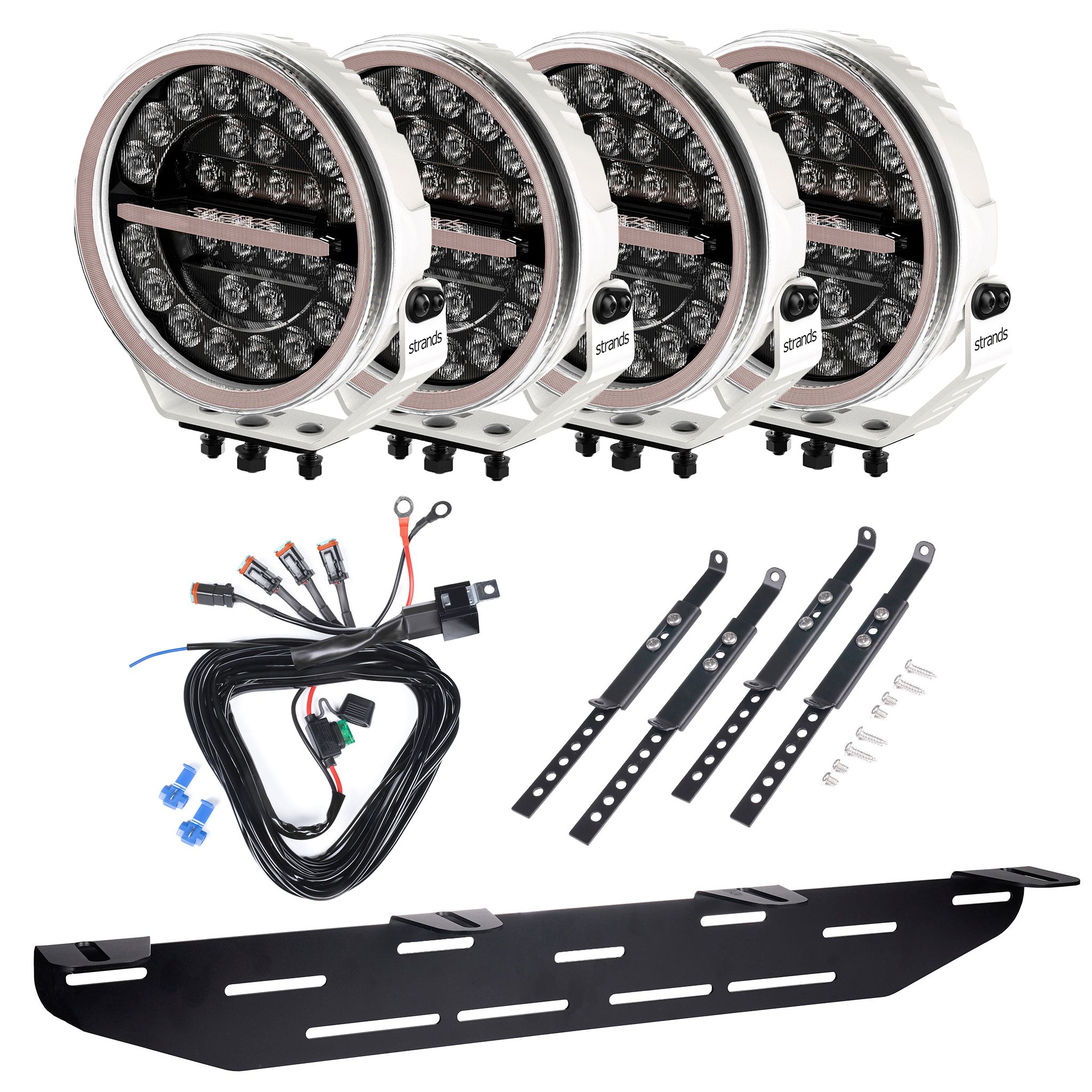 Auxiliary light Strands Firefly Professional White 9 - Round / 22 cm / 141W / Ref. 50, 4 pcs - Complete set afbeelding