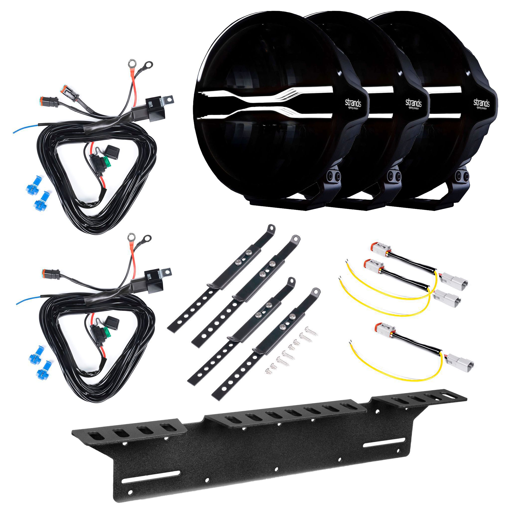 Lisävalo Strands FOR9T Dragon Drive 9 V2 - Pyöreä / 22 cm / 135W / Ref. 20, 3 kpl - Täydellinen setti | Alk. 947,90 €