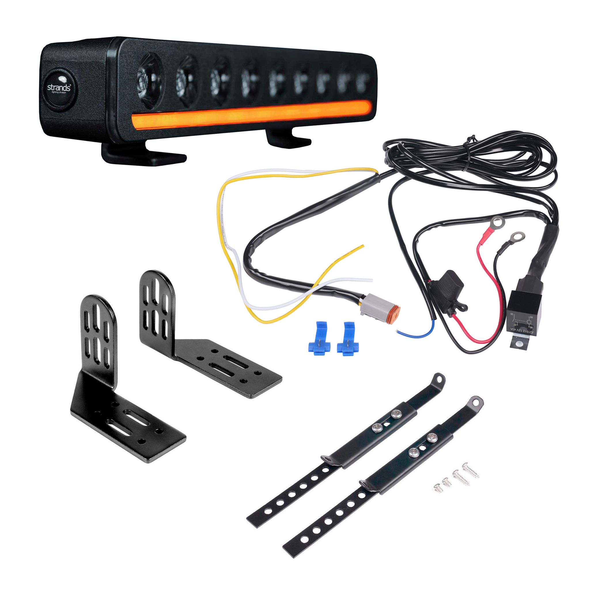 Led bar Strands Nuuk D-Line 10 - Straight / 27 cm / 60W / Ref. 20, 1 pc - Complete set (Side mount) afbeelding