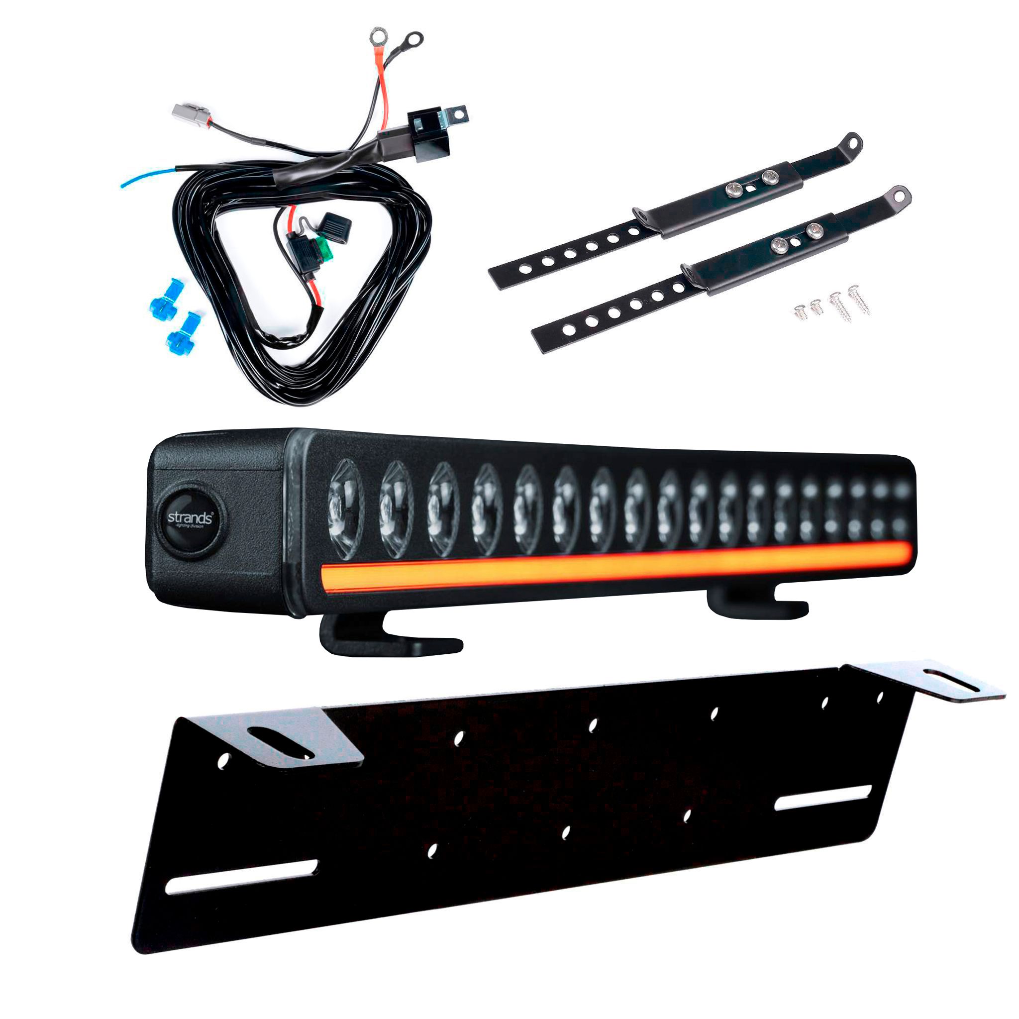 Led bar Strands Nuuk D-Line 20 - Straight / 52 cm / 125W / Ref. 20, 1 pc - Complete set with license plate holder afbeelding