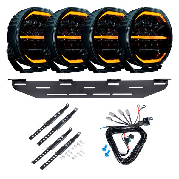 Ekstralys STRANDS Nuuk D-Line 9 - Rund / 22 cm / 185W, 4 stk - Komplett pakke