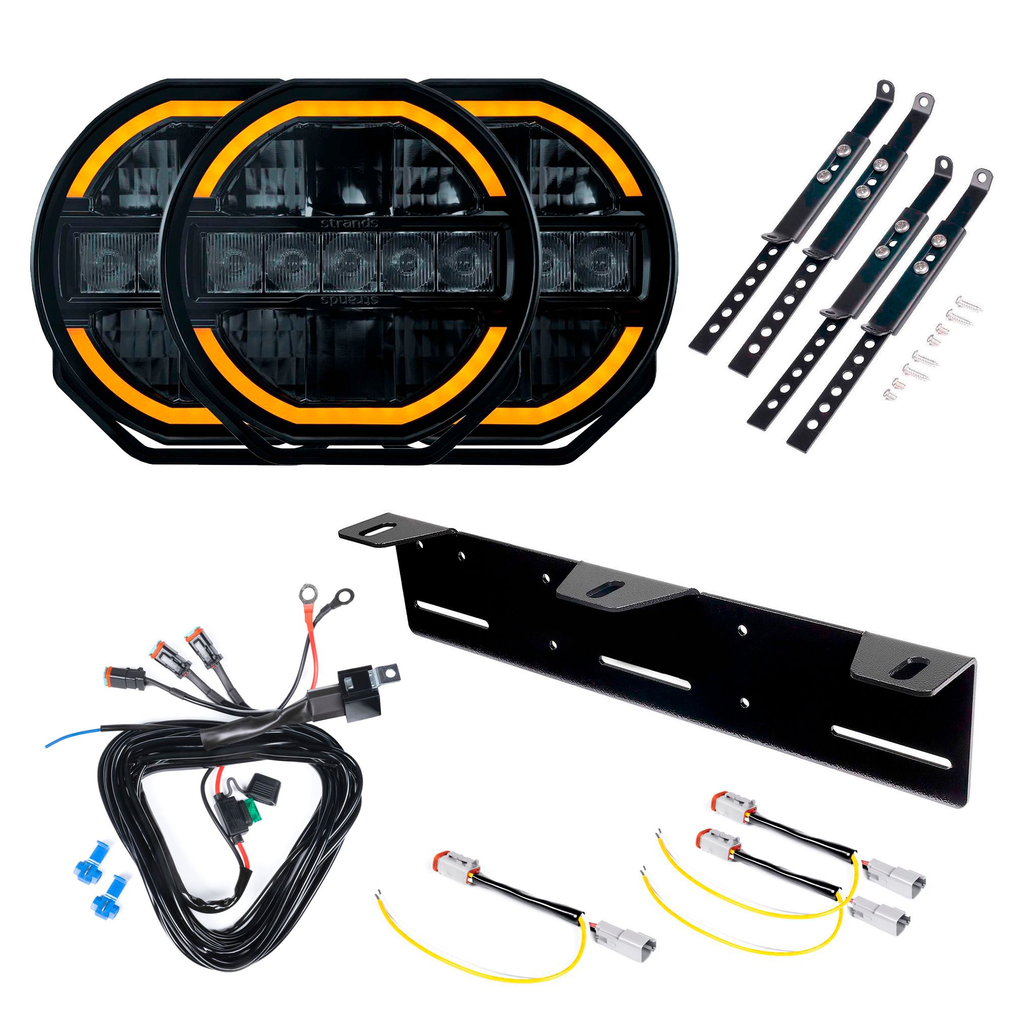 Lisävalo Strands Siberia Skylord 7 - Pyöreä / 18 cm / 108W / Ref. 25, 3 kpl - Täydellinen setti