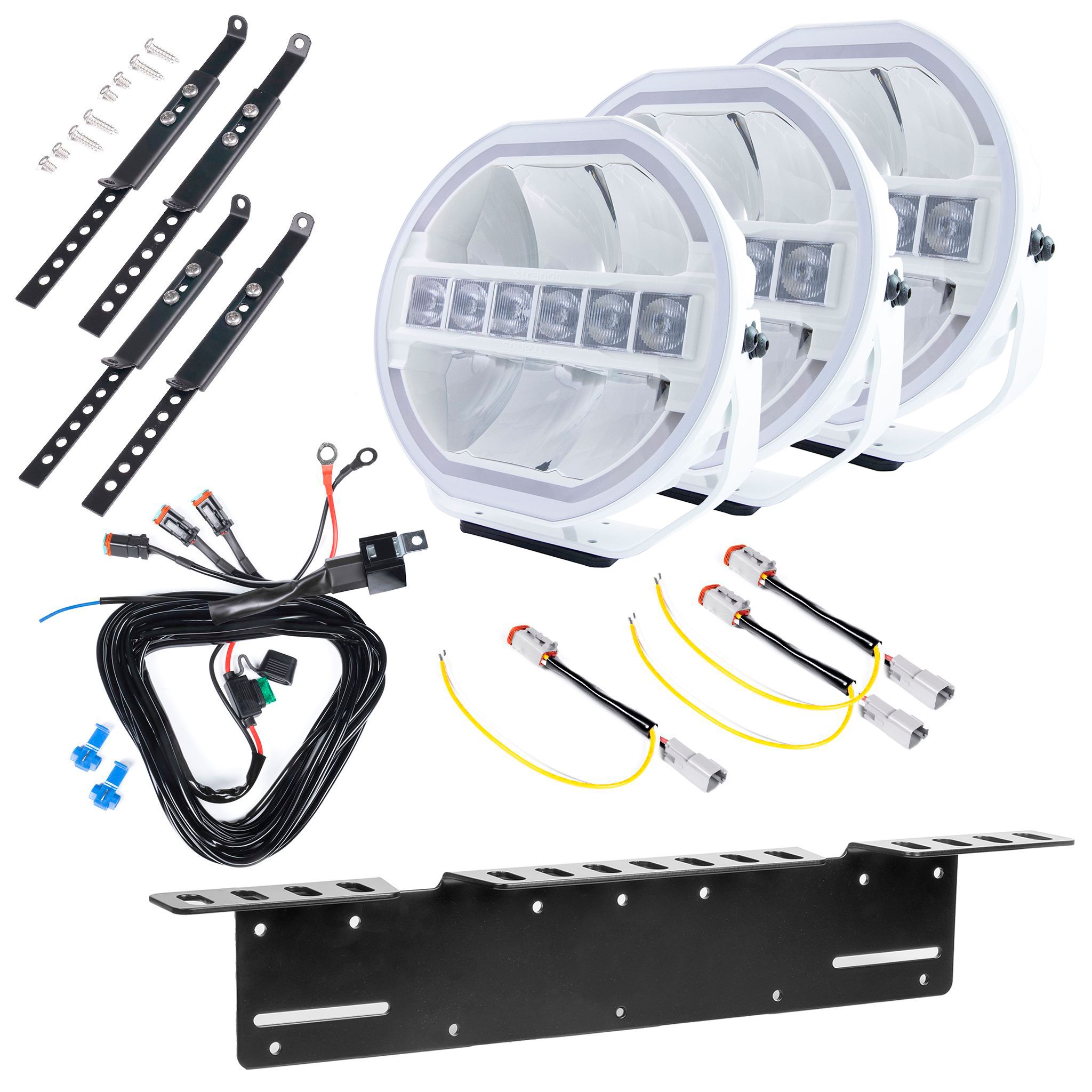 Lisävalo Strands Siberia Skylord White 9 - Pyöreä / 23 cm / 144W / Ref. 25, 3 kpl - Täydellinen setti