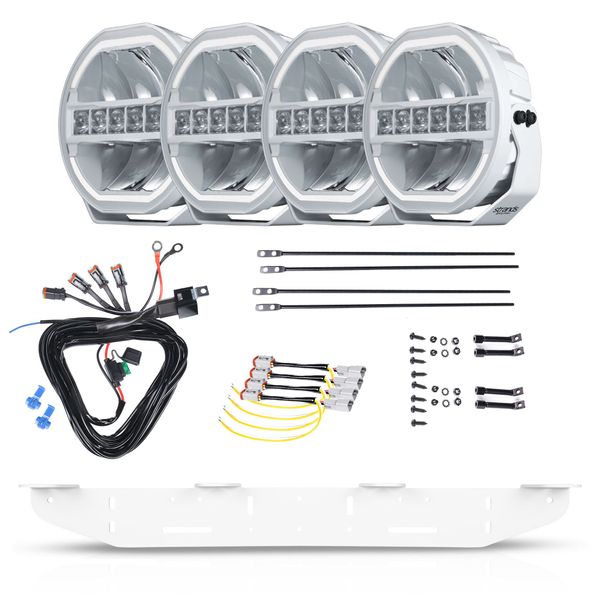Ekstralys STRANDS Siberia Skylord White 9 - Rund / 23 cm / 144W, 4 stk - komplett sett