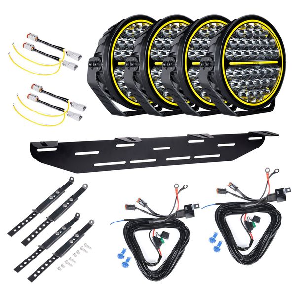 Ekstralys STRANDS Siberia XP 9 - Rund / 23 cm / 144W, 4 stk - Komplett pakke