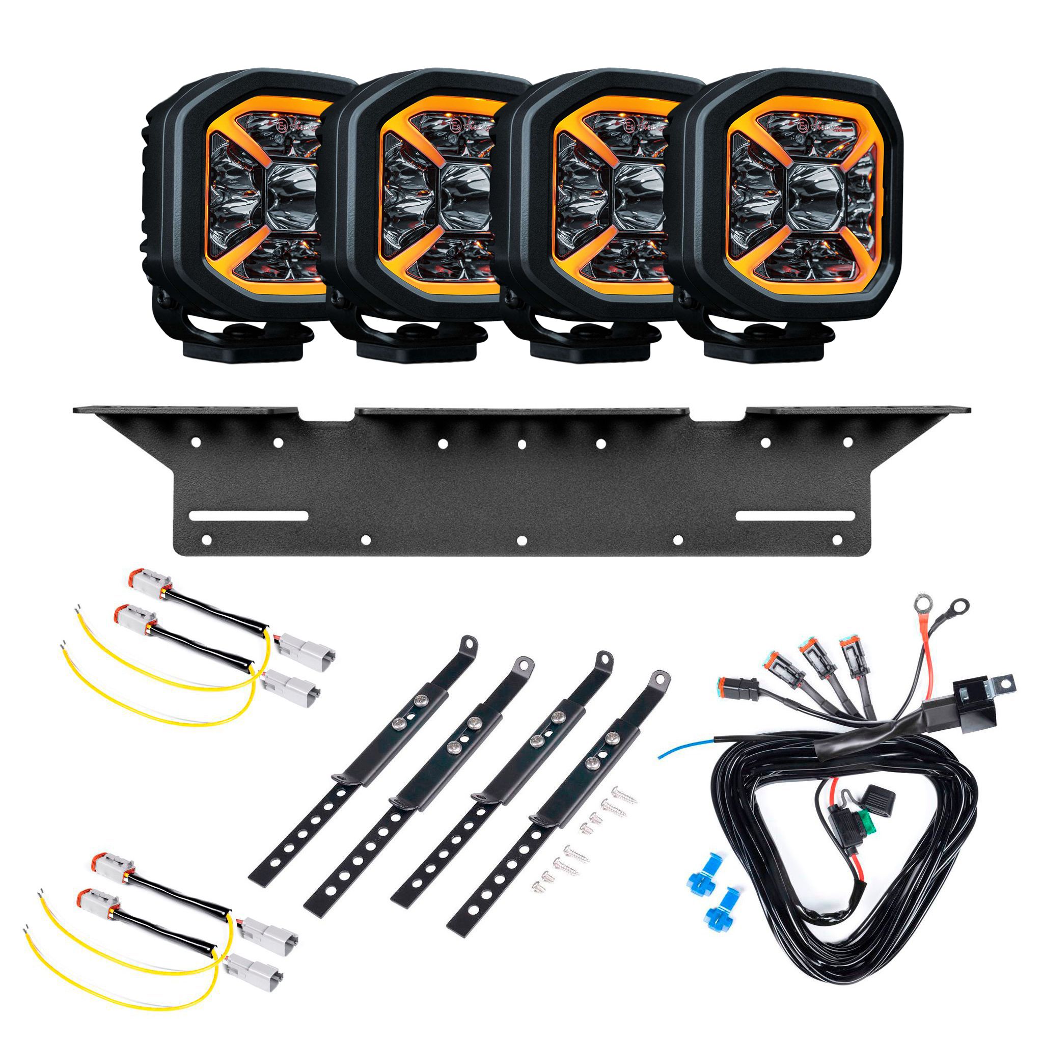 Auxiliary light Strands Siberia X 4 - Round / 11 cm / 60W / Off-road, 4 pcs - Complete set afbeelding