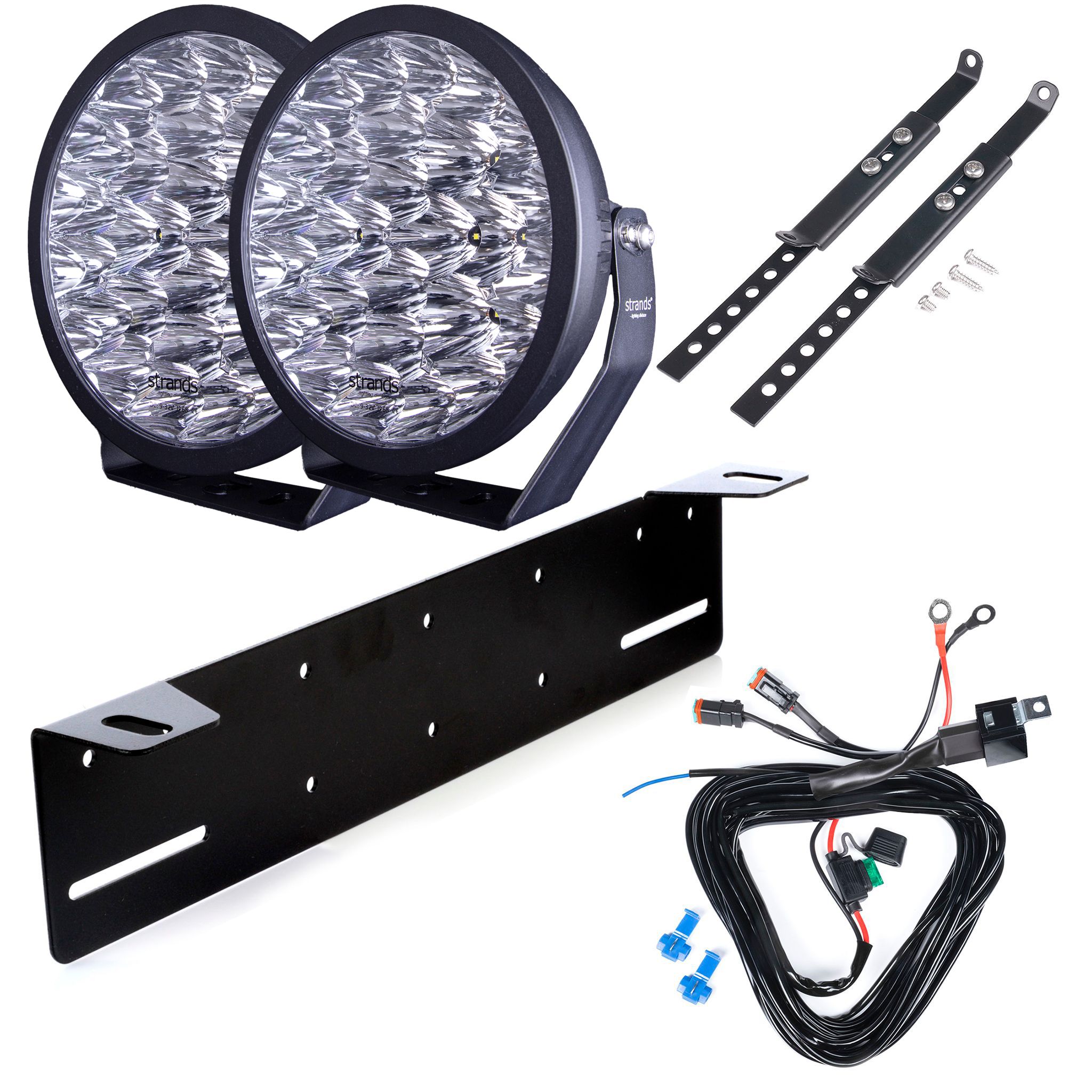 Auxiliary light Strands YUKON 9 2.0 Spot - Round / 23 cm / 113 W / Off-road, 2 pcs - Complete set afbeelding