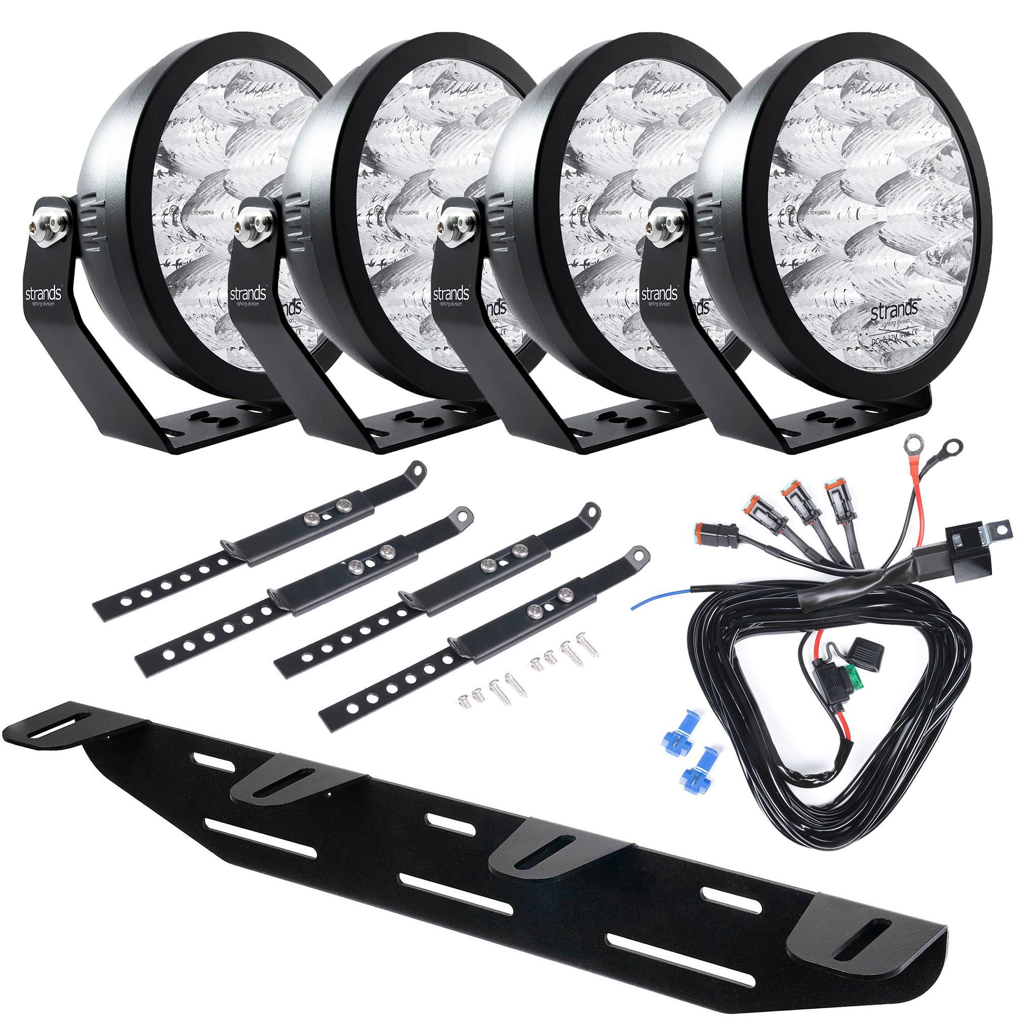 Auxiliary light Strands YUKON 7 2.0 - Round / 18 cm / 84W / Ref. 40, 4 pcs - Complete set afbeelding