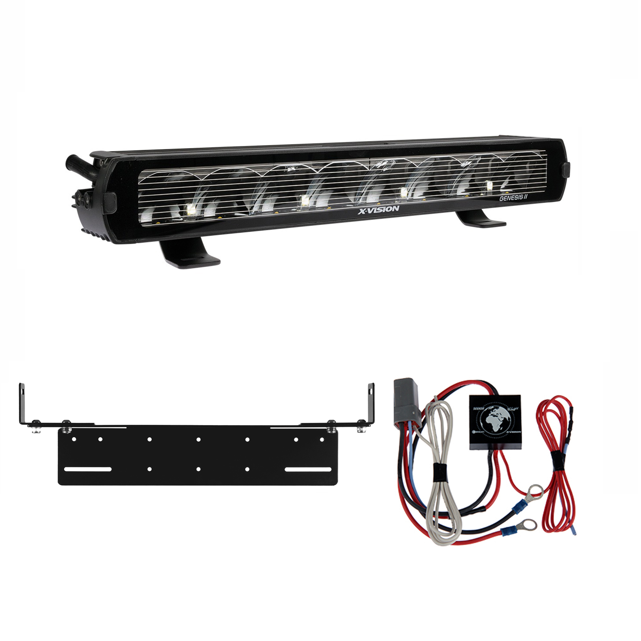 Extraljus X-Vision Genesis II 600 Hybrid Heat - Rak / 55 cm, 1 st - Komplett paket med infälld montering