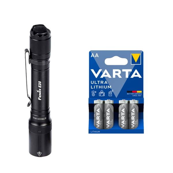 Lommelykt FENIX E20 V2.0 - 350 lm / 127 mm / 2 x AA, Fenix E20 V2.0