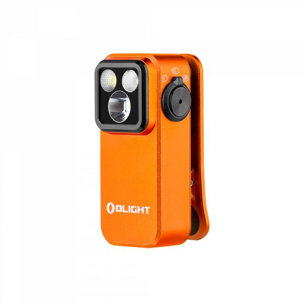 Ficklampa Olight Oclip Pro - 500 lm / 57 mm / Laddbar, Orange