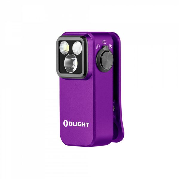 Ficklampa Olight Oclip Pro - 500 lm / 57 mm / Laddbar, Lila