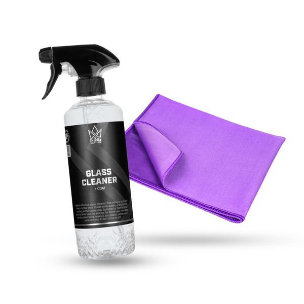 Lasinpesuaine King Carthur Glass Cleaner + Coat, 500 ml, 500 ml + Glass Towel Purple View