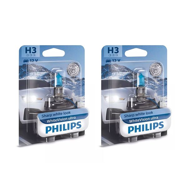 Halogenpære PHILIPS WhiteVision ultra, 55W, H3, 2 pcs