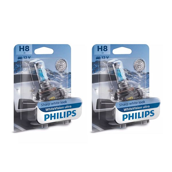 Halogenpære PHILIPS WhiteVision ultra, 35W, H8, 2 pcs