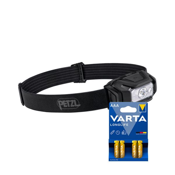 Hodelykt PETZL Aria 1 RGB - 350 lm / 3 x AAA, Petzl Aria 1 RGB + 4 stk. Varta Long Life AAA-batterier