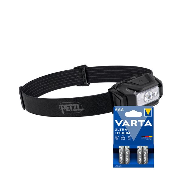 Hodelykt PETZL Aria 1 RGB - 350 lm / 3 x AAA, Petzl Aria 1 RGB + 4 stk. Varta Ultra Lithium AAA-batterier