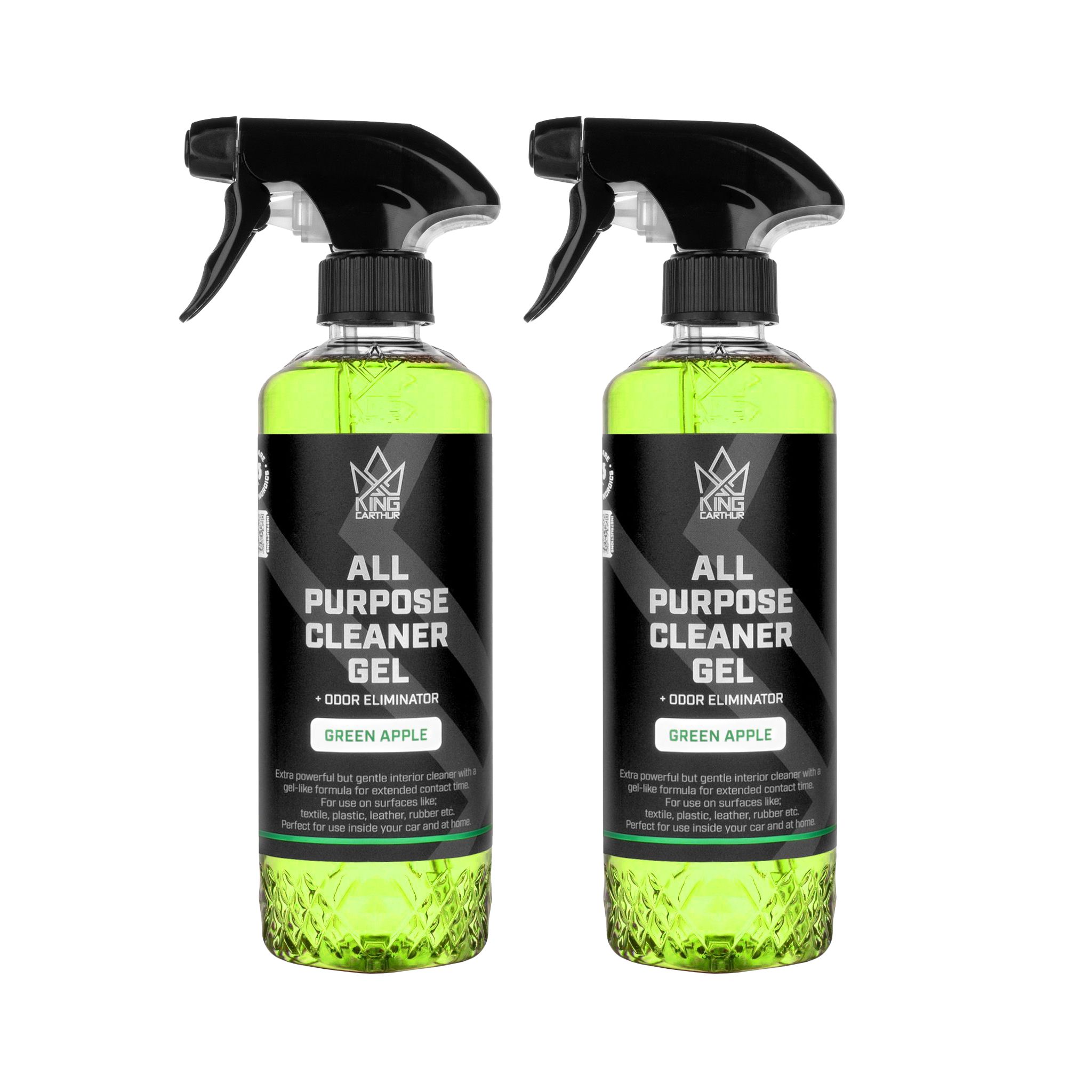 Sisätilojen puhdistusaine King Carthur APC GEL + Odor Eliminator Green Apple, 500 ml, 2 x 500 ml