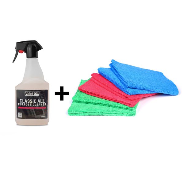 Allrengöring VALETPRO Classic All Purpose Cleaner, 500 ml + 6st Allround Mikrofiberdukar