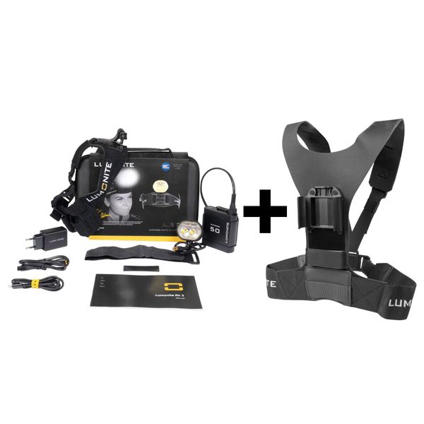 Pannlampa LUMONITE Air (v.2) - 2489 lm / Laddbar, Grundpaket + batterisele