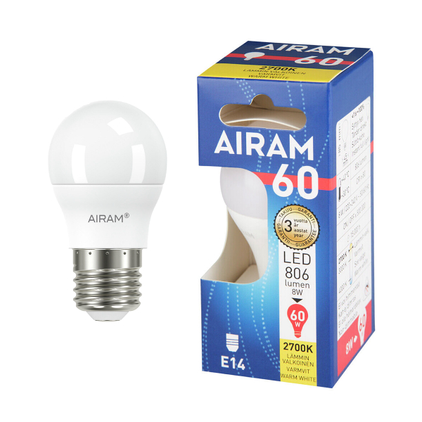 LED-pære AIRAM E14 Long, 2700K, 7.2 W / 806 lm
