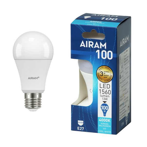 LED-pære AIRAM E27, 4000K, 13 W / 1560 lm
