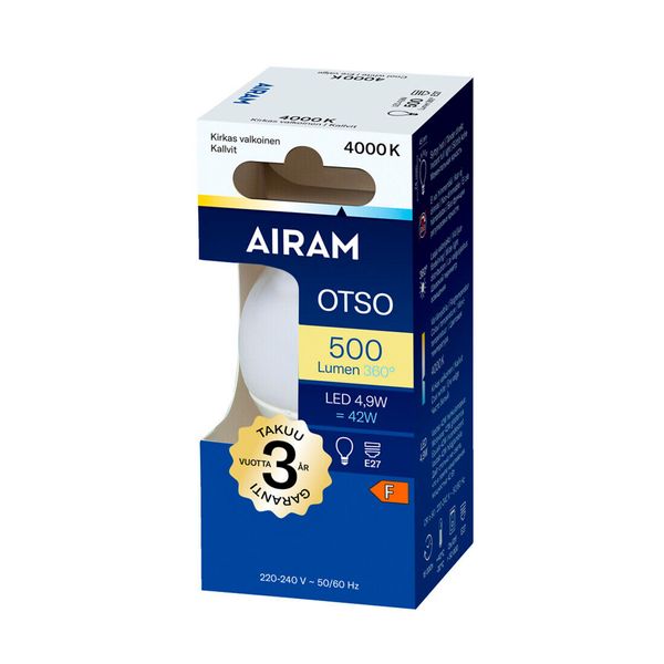LED-pære AIRAM E27 Small, 4000K, 4.9 W / 500 lm