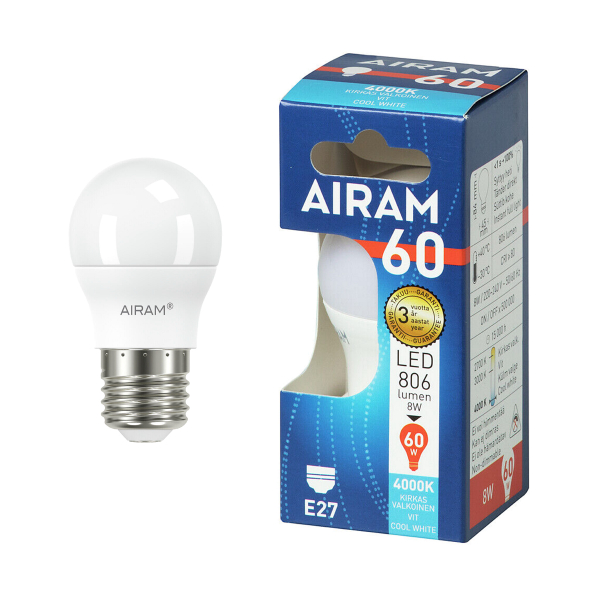 LED-pære AIRAM E27 Small, 4000K, 8 W / 806 lm