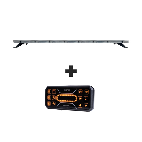 Varsellysbjelke STRANDS Monitum - 12/24V / 110W / 1239 mm, Varsellys + Fjernkontroll